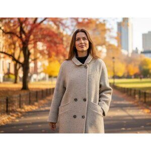 Vintage Fashions By Jill Womens Wool Coat Size L Beige